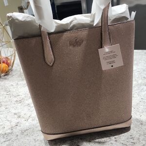 Kate Spade Glittery Tan Tote Bag